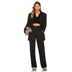 GRLFRND Morgan High Rise Pleated Wide Leg Trousers Jeans Low Black Soho 26